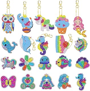 Diamond Art for Kids,Diamond Painting Kits for Kids DIY Gem Art Key Chains and Stickers,Diamond Painting Arts Crafts Gift ...