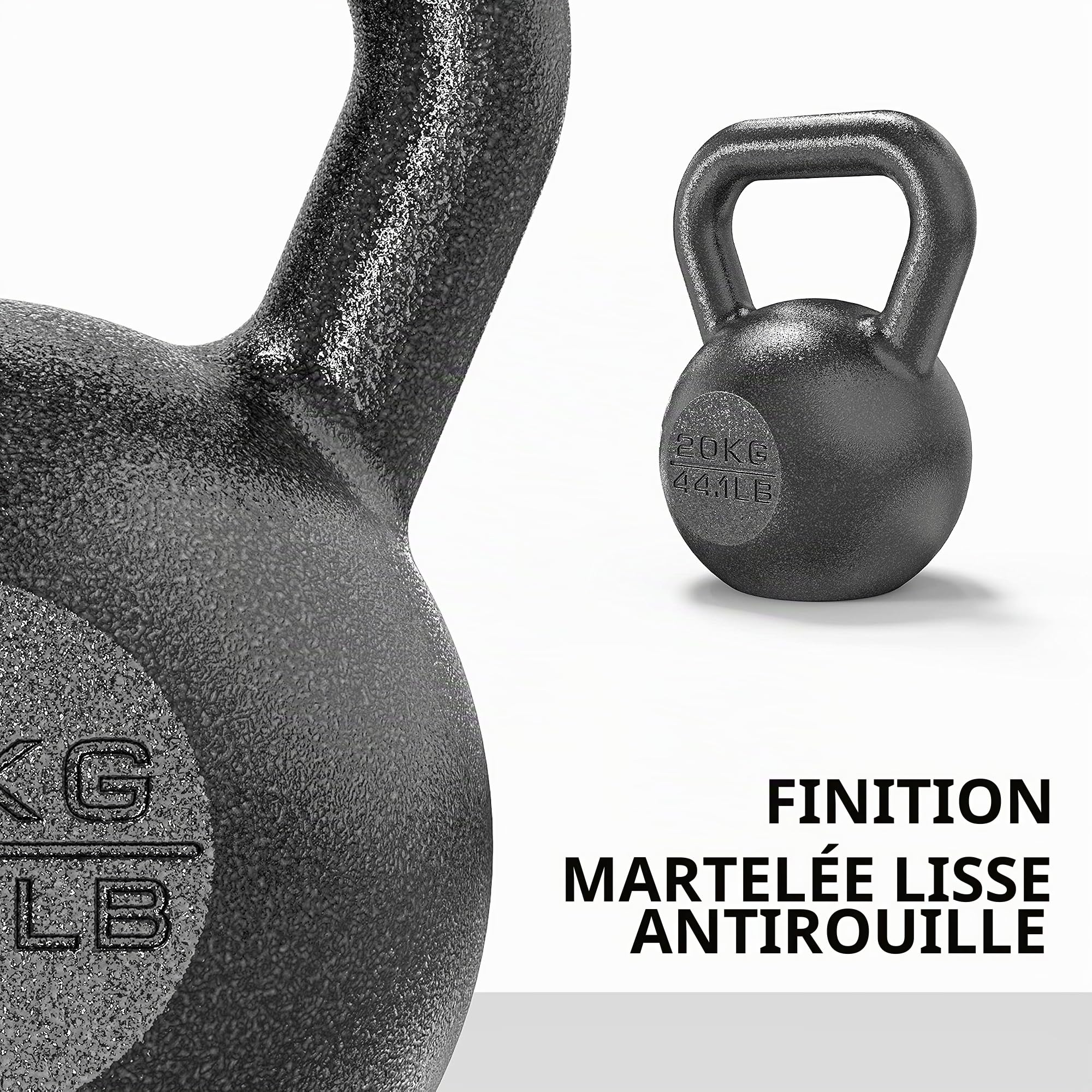 PROIRON Casting en Fonte Kettlebell Poids pour Home Gym Fitness et Musculation 20kg