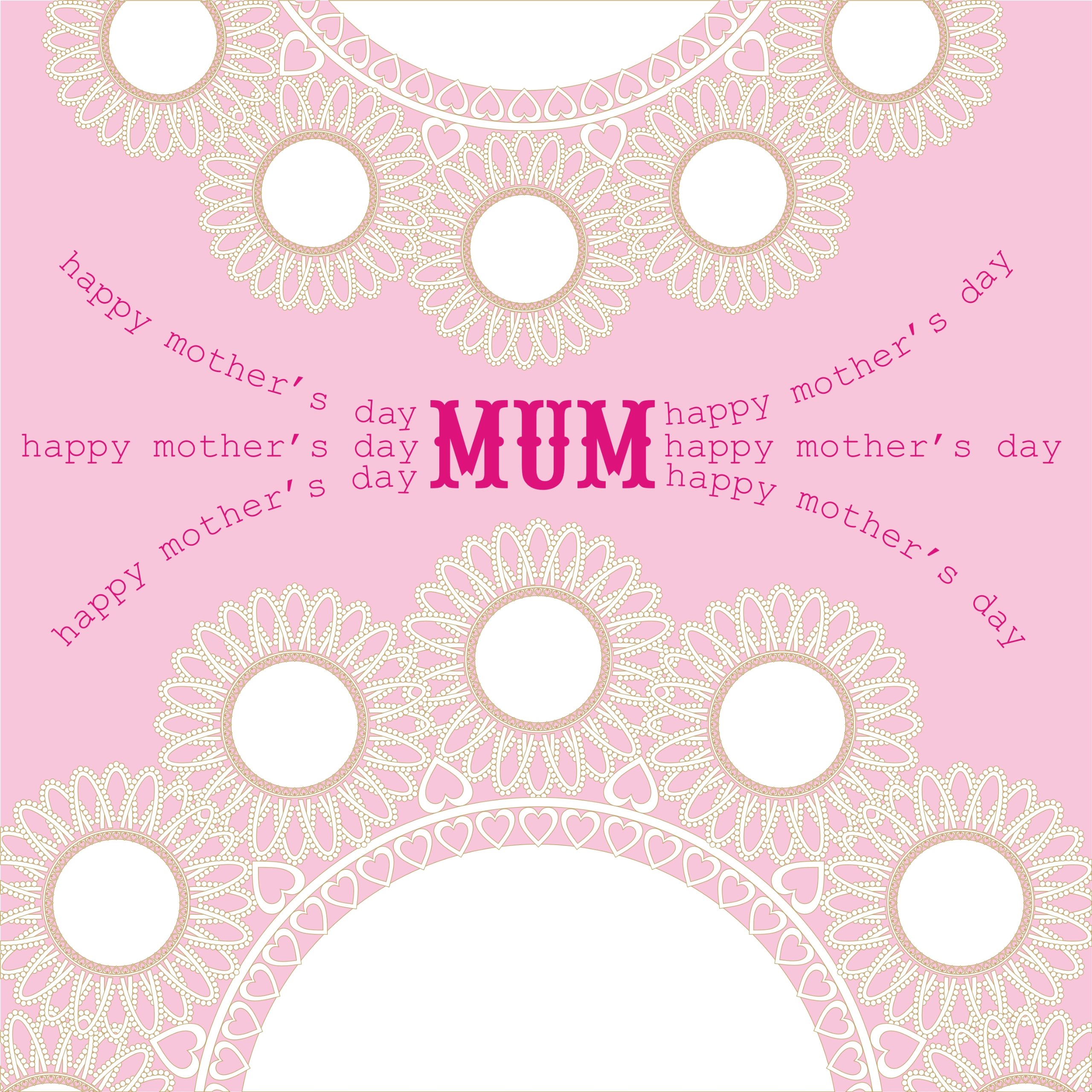 Claire Giles Greeting Cards, Happy Mother's Day Mum Card, Doilies Design, Happy Mothering Sunday Greeting Card