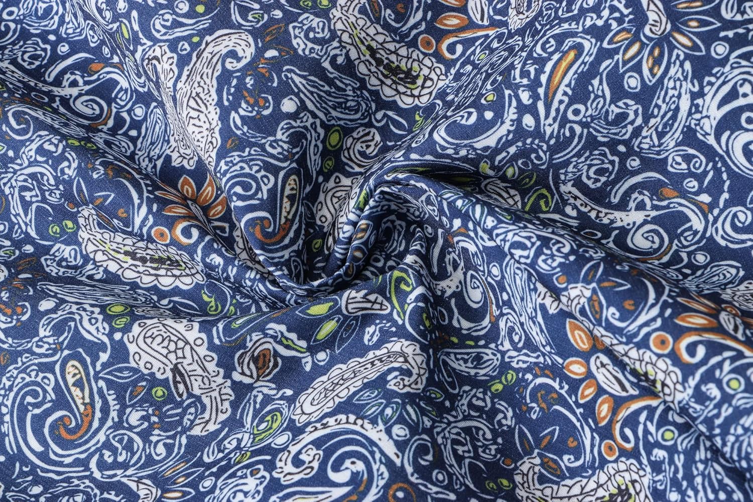 QZH.DUAO Mens 70s Disco Party Shirts Casual Paisley Button Down Shirt Vintage Floral Hawaiian Beach Short Sleeve Shirt - Image 5