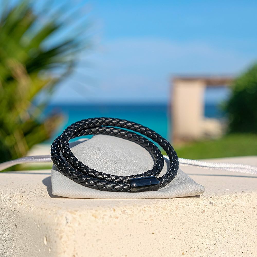 アクセサリー PRY Sculpted Leather Buckle Bracelet globi Leather Bracelet For Men | Genuine Wrap Braided Leather Cuff