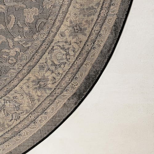 Miniatura 7 de Unique Loom Sialk Hill Collection - Alfombra de área - Washington (4 pies 1 pulgada, redonda, negrogris)