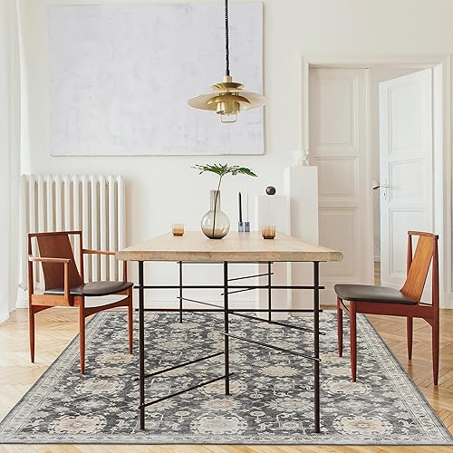 Miniatura 5 de ReaLife - Alfombra lavable a máquina para sala de estar, dormitorio, baño, cocina, entrada y oficina, acolchada de pelo bajo, resistente a las