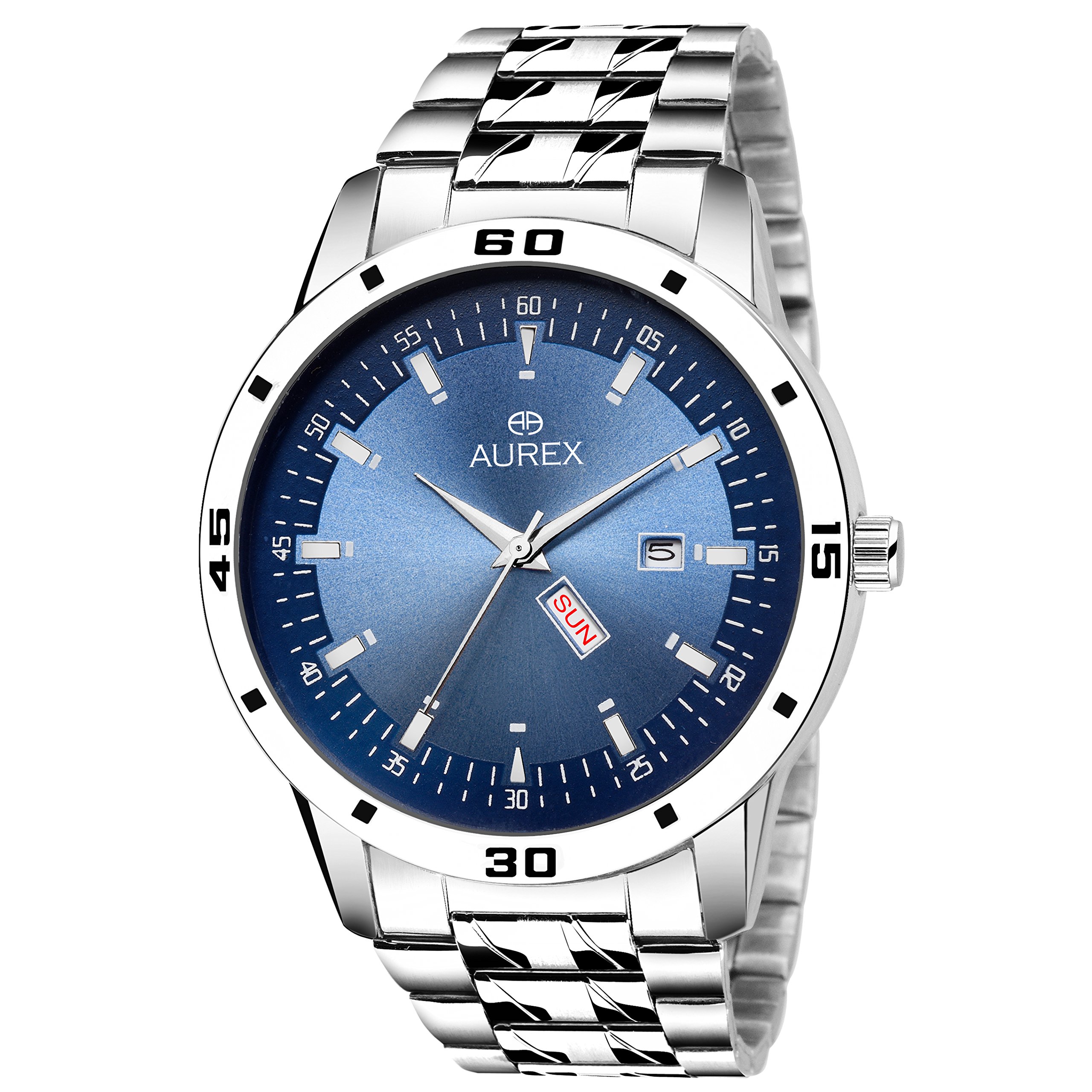 AUREX Analogue Mens Watch (Blue Dial Silver Colored Strap) (B07D6MHQK1) Amazon Price History, Amazon Price Tracker