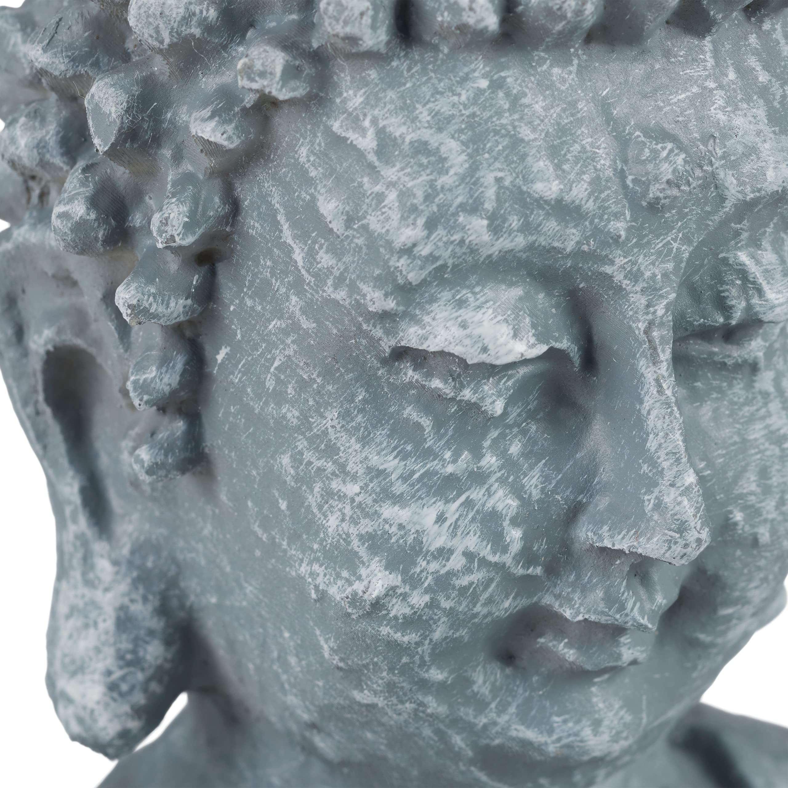 Relaxdays Estatua Buda Sentado, 30 cm, Figura Jardín, Salón, Polirresina, Resistente a Intemperie y Heladas, Gris Claro