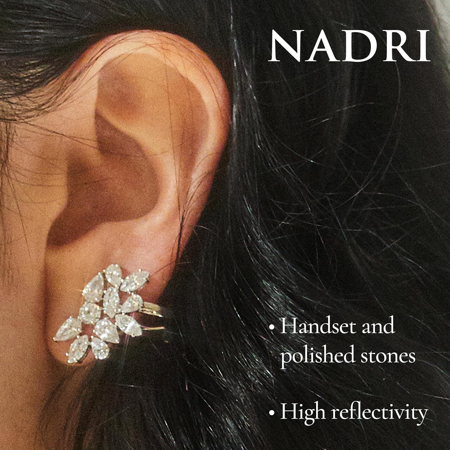 NADRI Wedding Earrings - RSVP CZ Cluster Earrings, 3/4in x 3/4 in, Bridal Earrings, Formal Earrings