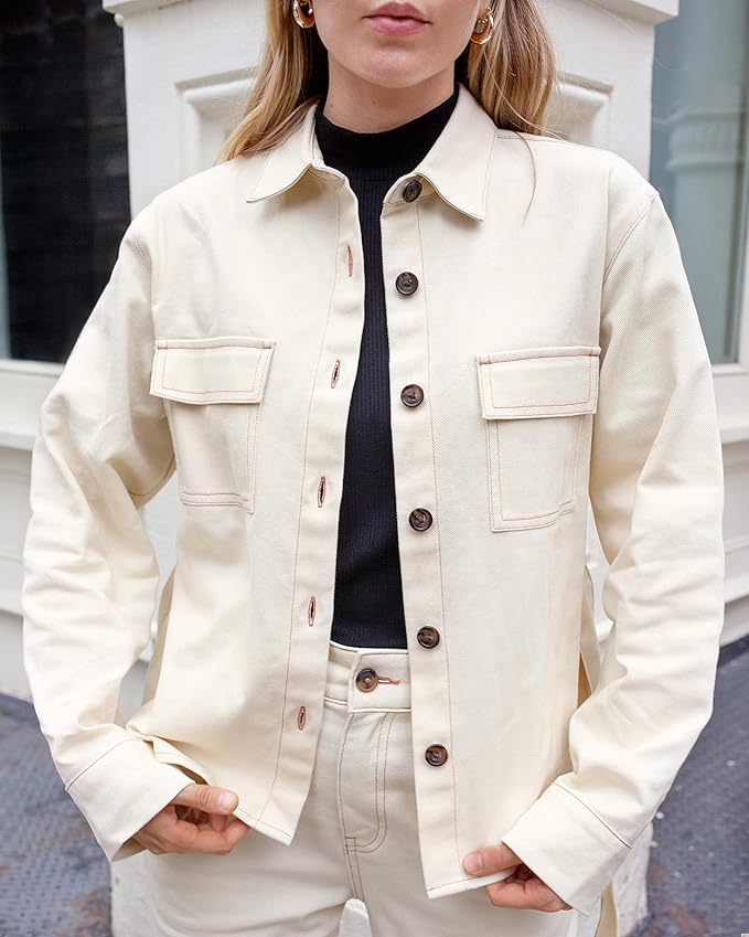womens white utility jacket