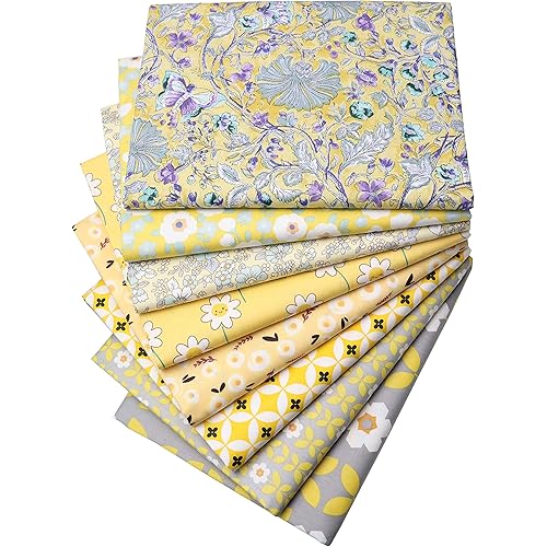 Hanjunzhao Cotton Fat Quarters Fabric Bundles 18 x 22 inch for Sewing Quilting Crafting