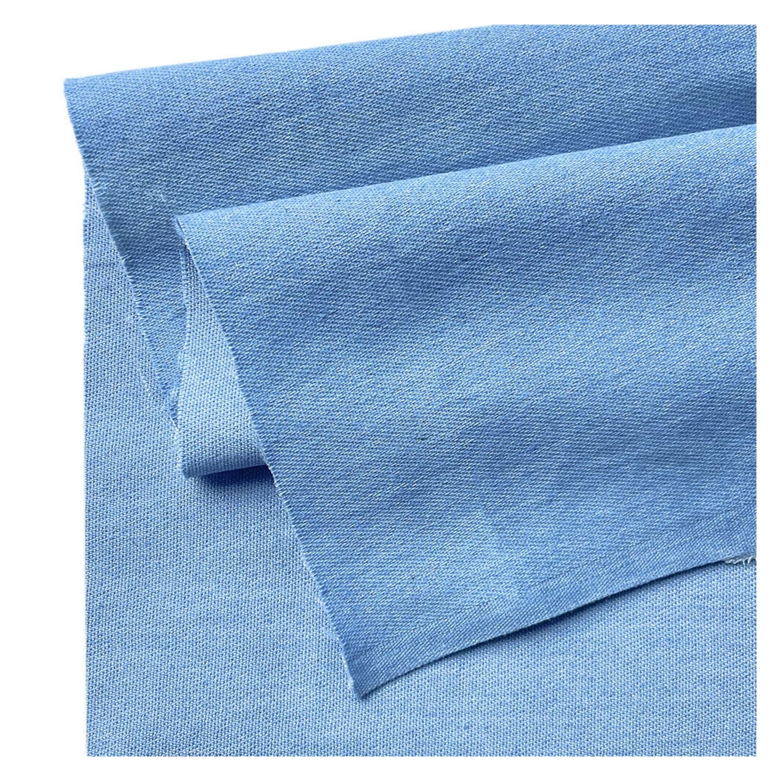 Tela vaquera de algodón fina y ligera, hecha a mano, for muñecas, ropa, vaqueros, faldas, chaquetas, bolsos, material costura Para Ropa, Costura De Manualidades(Light Blue,90x145CM(35inx57in))