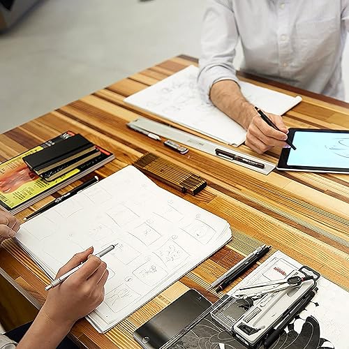 Miniatura 7 de Lápiz mecánico retráctil rOtring 800, 0.02 pulgadas, barril negro, Plateado (Silver Barrel)