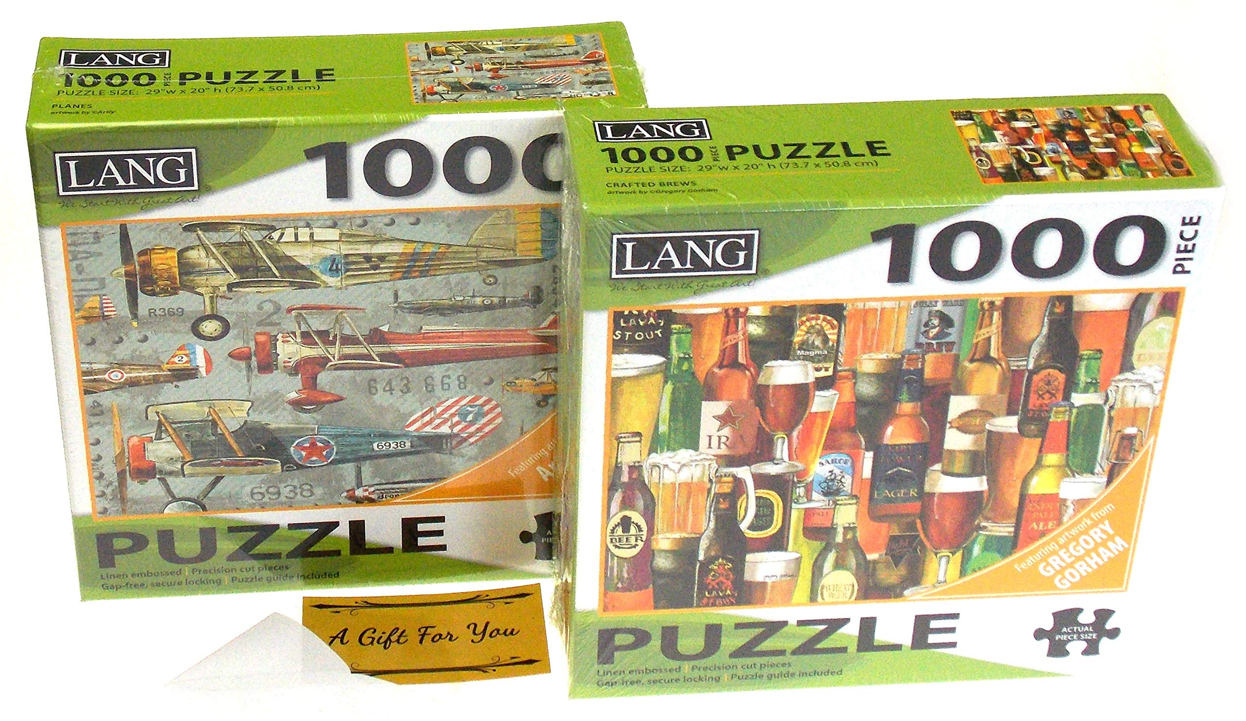 Lang Puzzle Bundle - Planes (1000 pc) & Crafted Brews (1000 pcs) - Artwork by Artly & Gregory Gorham