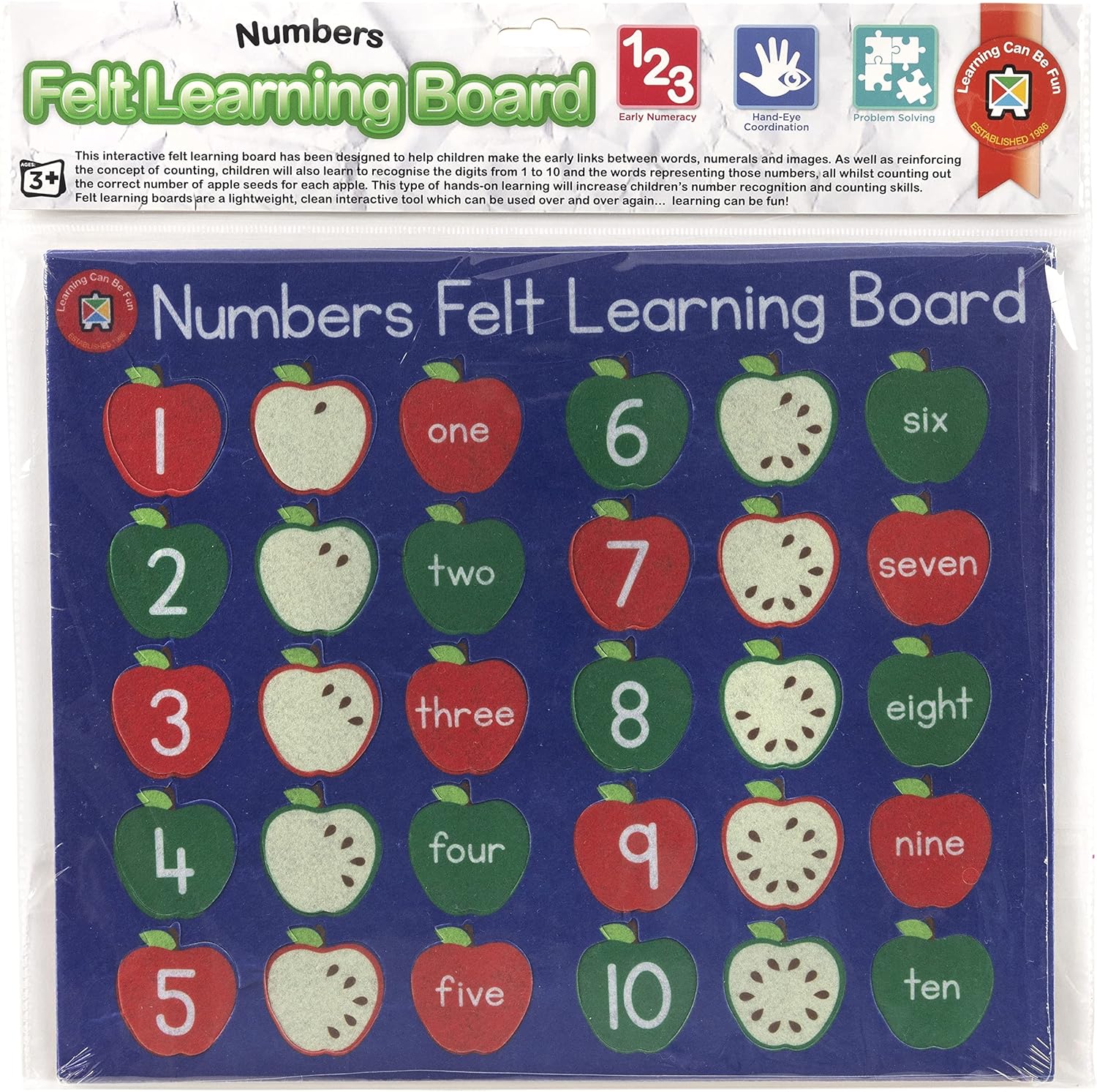 Learning Can Be Fun Numbers Felt Learning Board