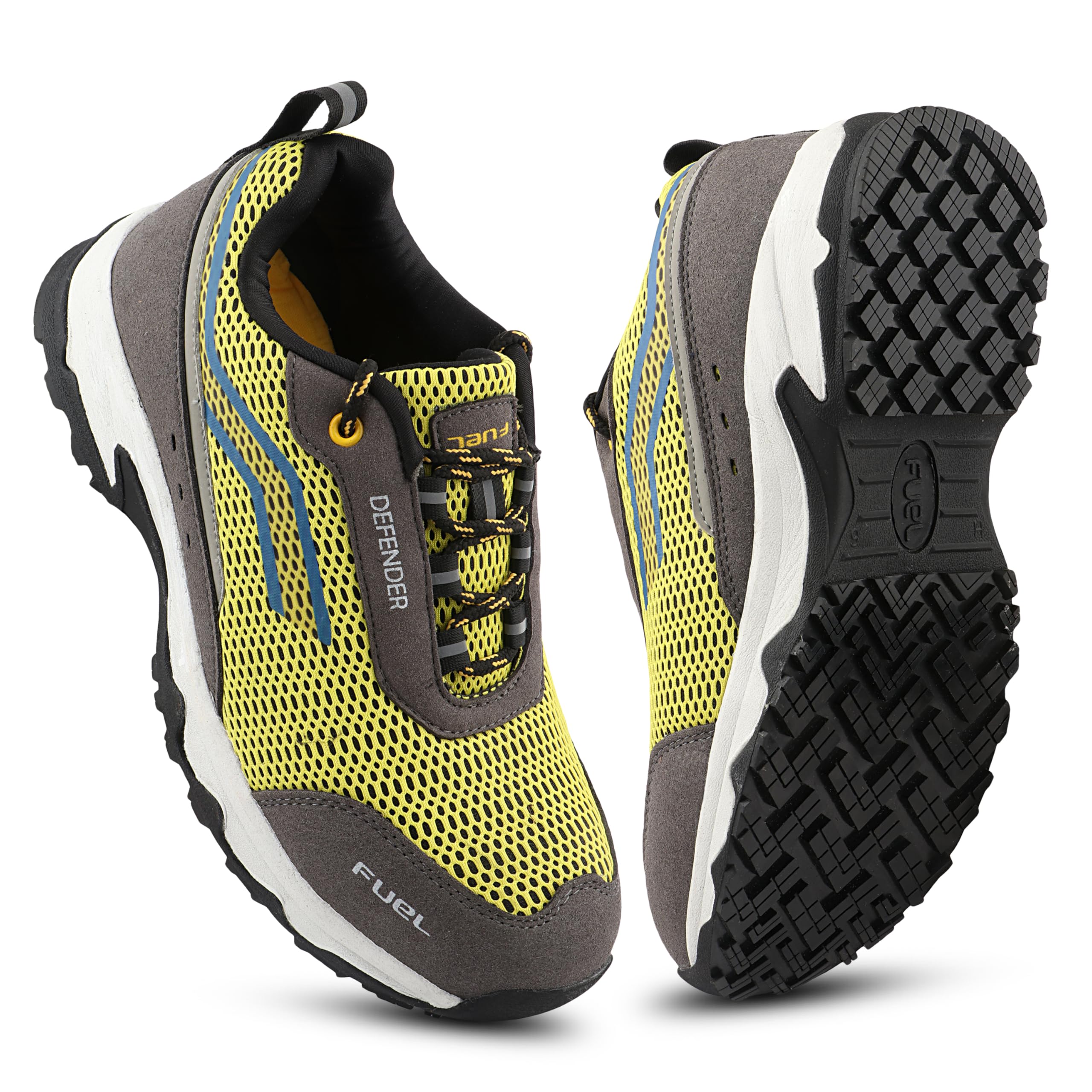 Defender EVA+Rubber Anti-Slip Sole and Breathable Mesh Upper with Lightweight Composite Toe Lace-Up Industrial Work Safety Shoes for Men's-image-45