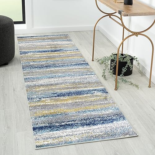 Miniatura 83 de LUXE WEAVERS Alfombra moderna resistente a las manchas, color marrón, tamaño 8x10