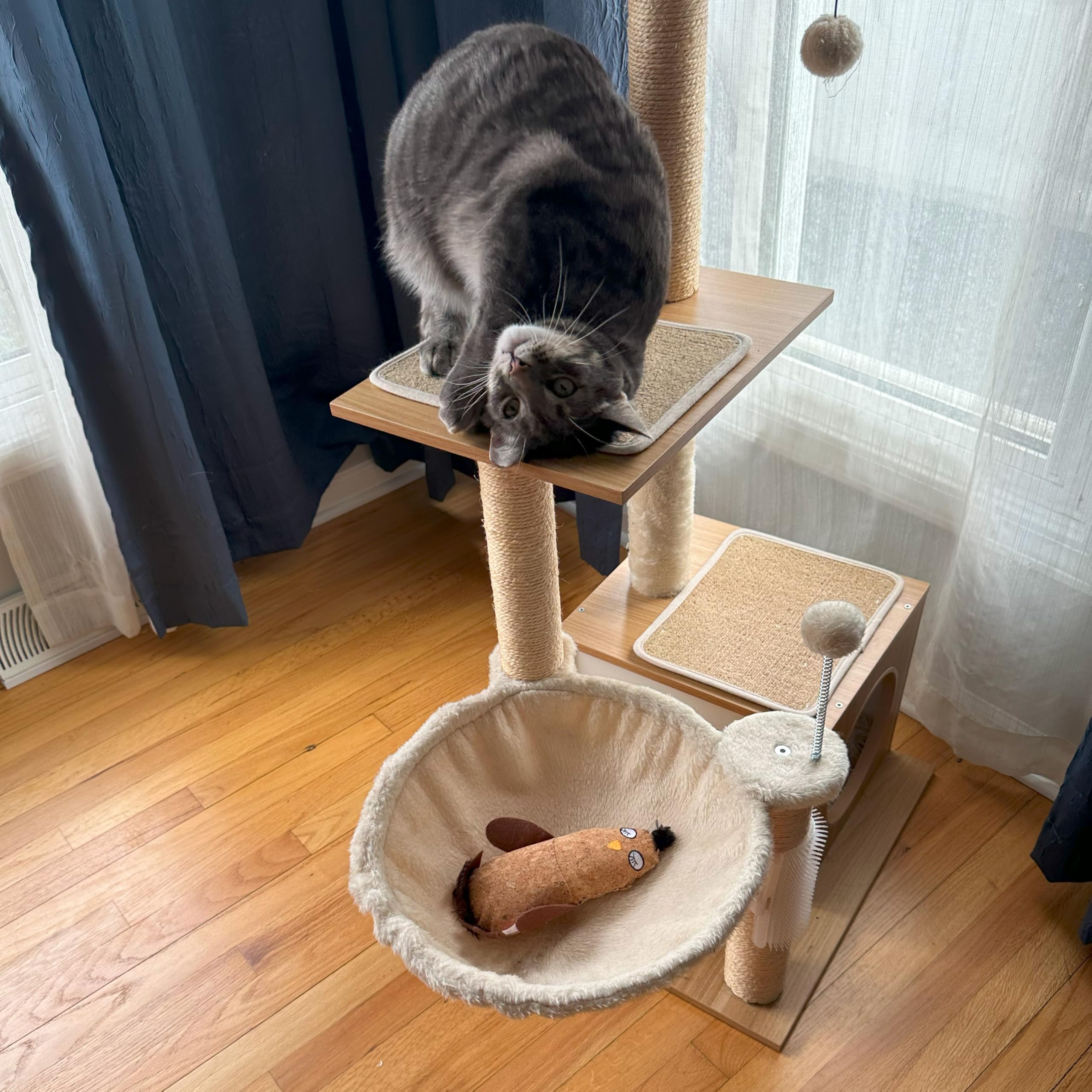 SPOT Corkies Hug N Kick Catnip Cat Toy – Natural Cork and Feathers, Engaging Enrichment for Cats, Promotes Activity, Eases Stress, Ideal for Indoor Pets, Assorted Styles, 1 Piece