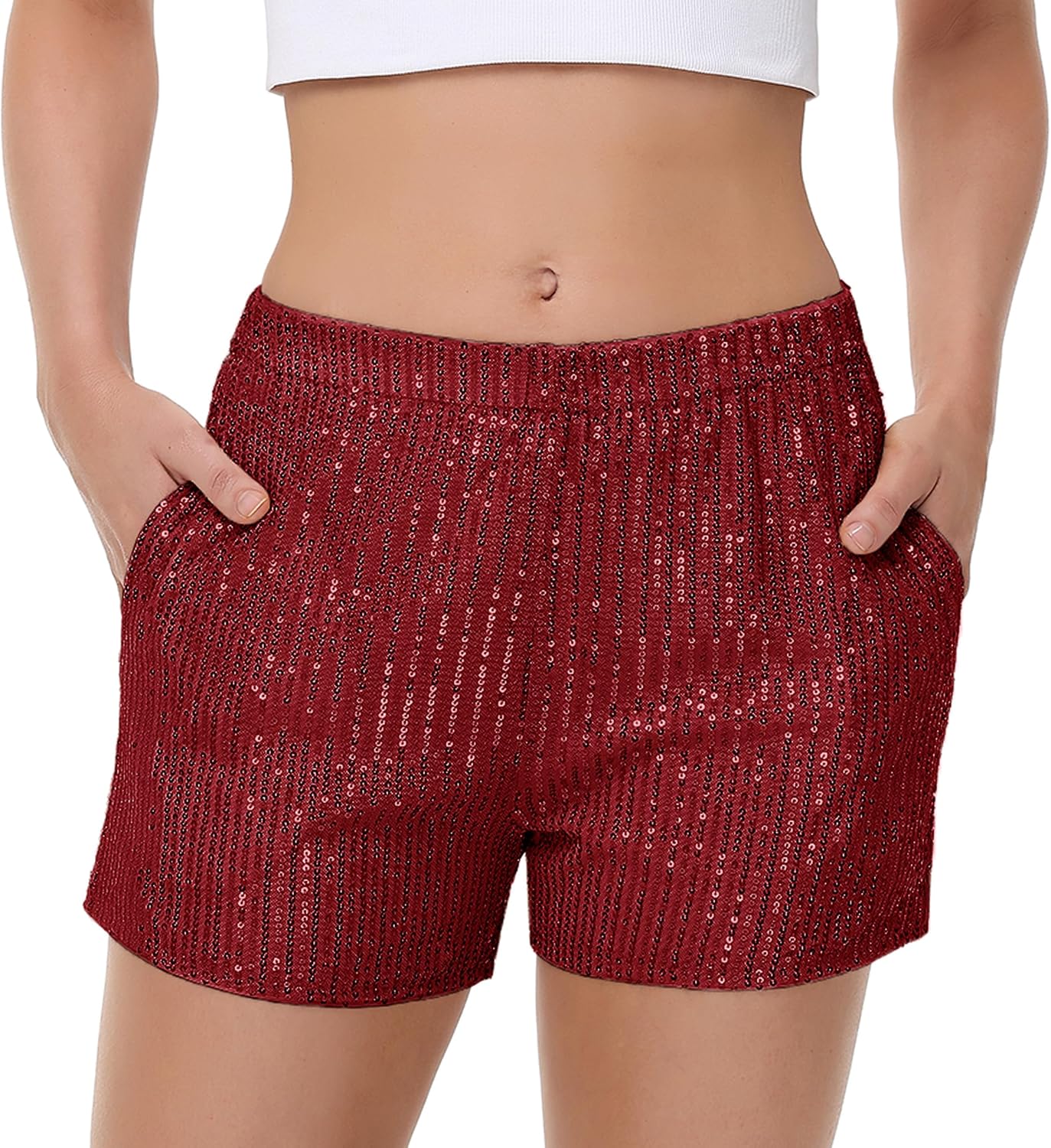 Anna-Kaci Women's Sequin Party Shorts with Pockets
