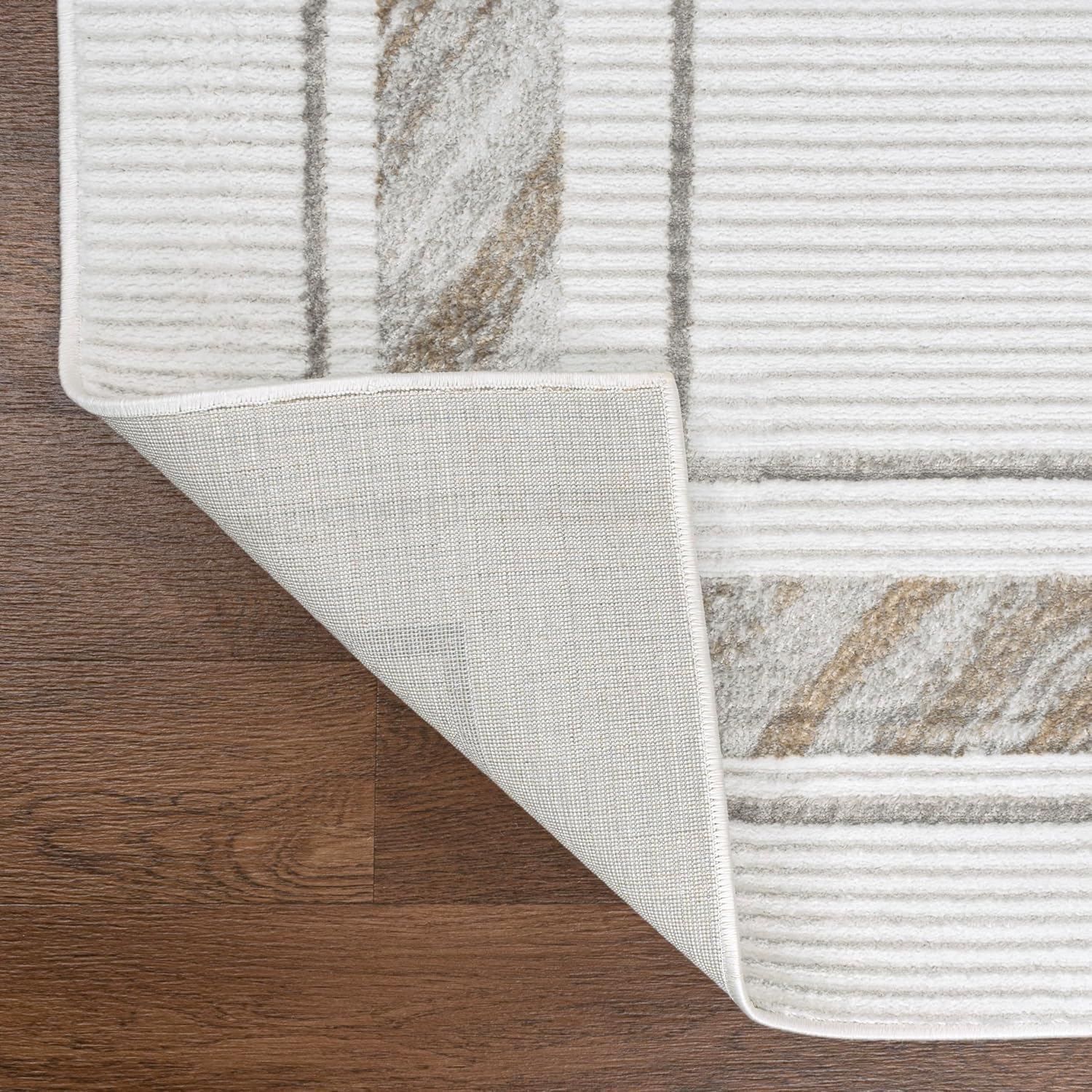 JONATHAN Y Marble Pattern High-Low Silver/Gold Indoor Area Rug, 3x5, Athens Classic Border, Easy-Cleaning for Living Room, Bedroom, Kitchen, Pet Friendly, Non-Shedding (CAR102C-3)