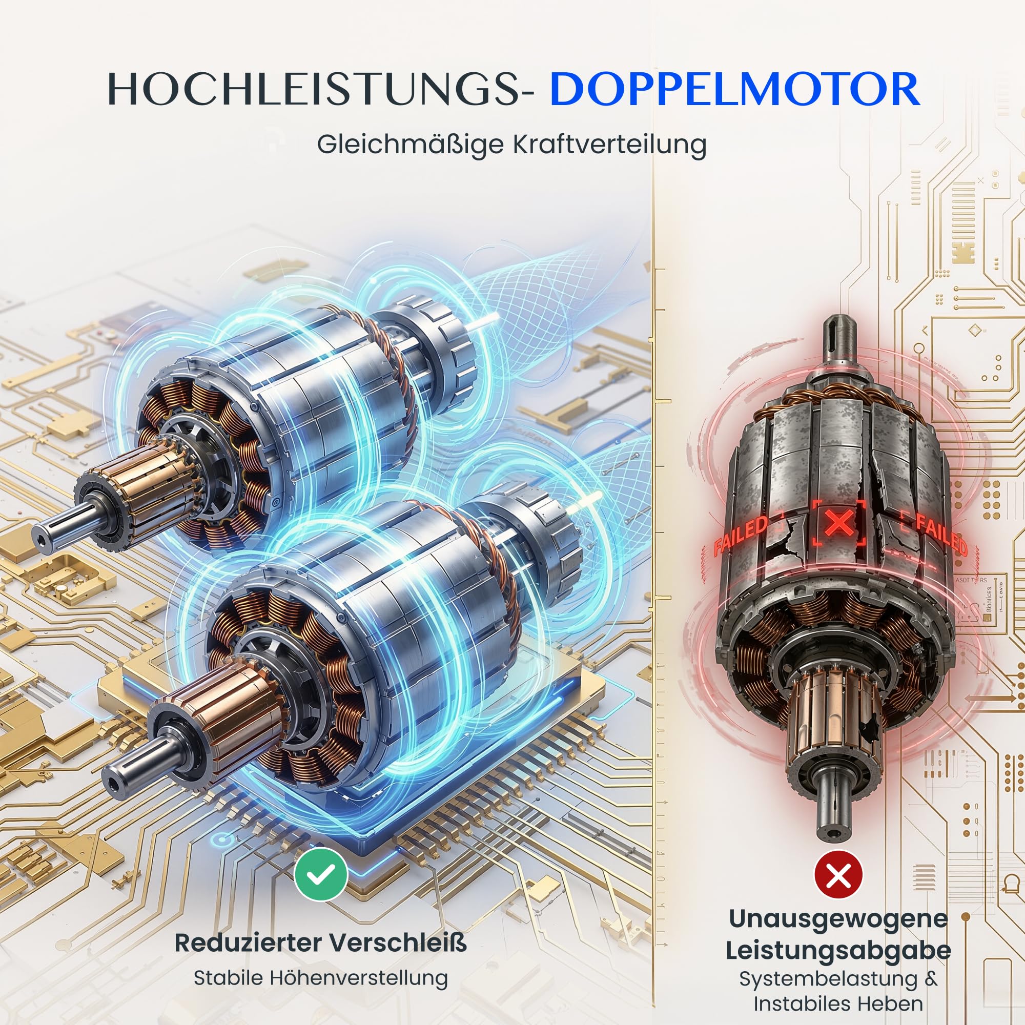 FLEXISPOT Höhenverstellbarer Schreibtisch Gestell elektrisch – 4-Bein Tischgestell mit Dualmotor, besonders Stabiler Stand, höhenverstellbar 71,5–118,5 cm, für Arbeit und Zuhause (Schwarz)