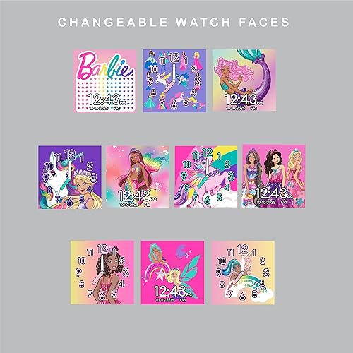 Miniatura 4 de Accutime Barbie - Reloj inteligente para niños con pantalla táctil de aprendizaje educativo, juguete para niñas, niños, niños pequeños, cámara para