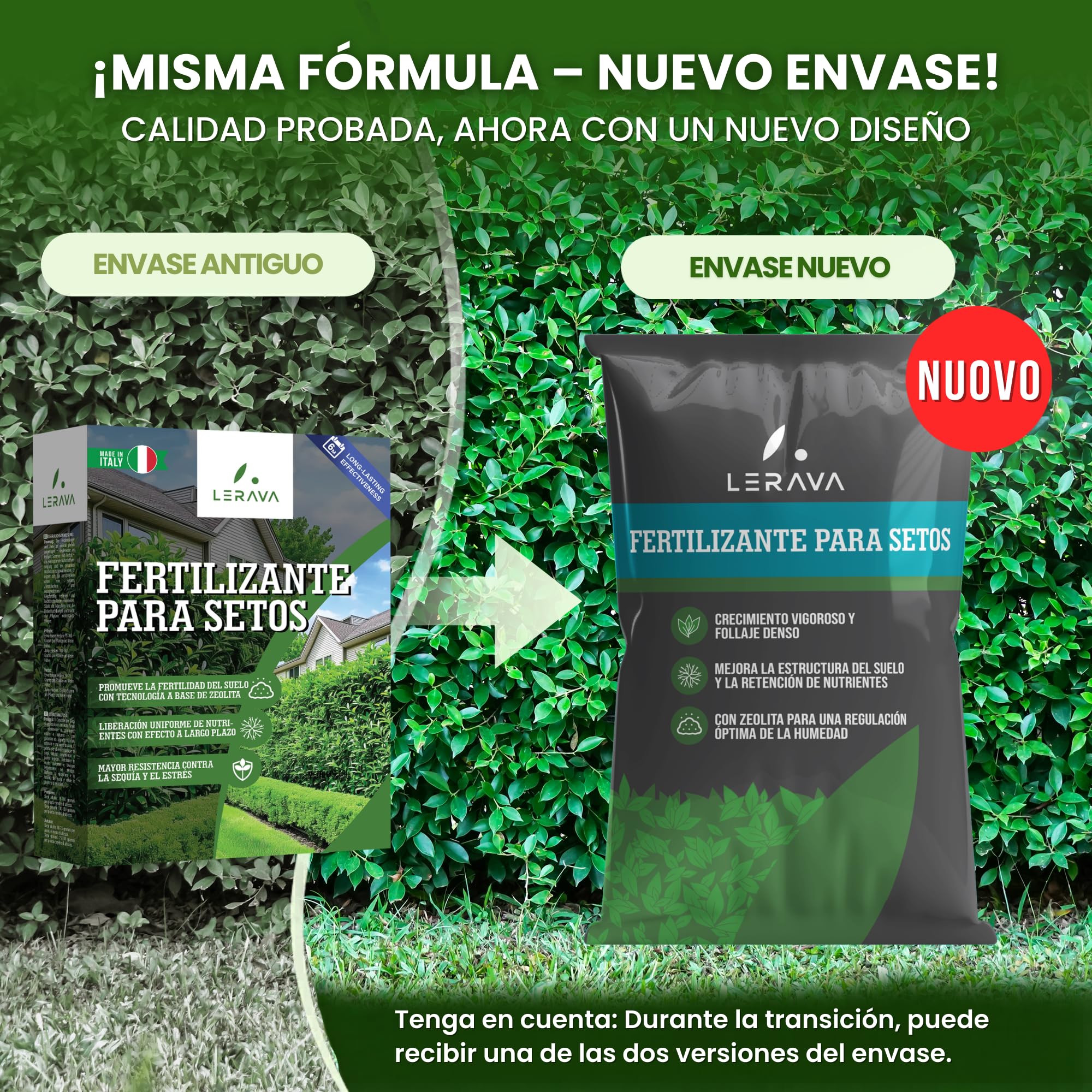 LERAVA® Abono setos [orgánico] - fertilizante coniferas - abono coniferas y setos - microflora y fertilidad del suelo - gránulos con zeolita para una óptima retención de nutrientes y humedad - 9kg