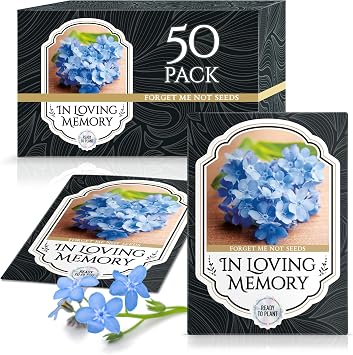 Memorial Forget Me Not Seeds for Celebration of Life Funeral Favor Packets 50 Pack