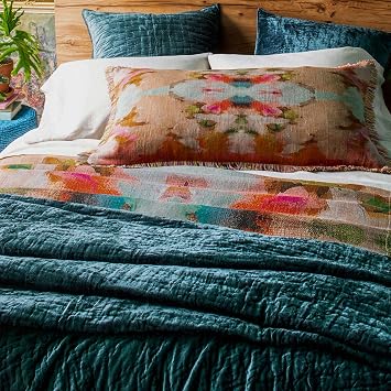Pine Cone Hill Matte Velvet Juniper Solid Quilt, King