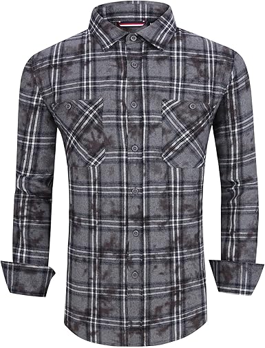 Alex Vando Mens Button Down Shirts Regular Fit Long Sleeve Casual Plaid Flannel Shirt