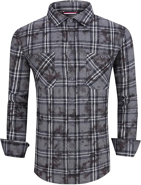 Alex Vando Mens Button Down Shirts Regular Fit Long Sleeve Casual Plaid Flannel Shirt