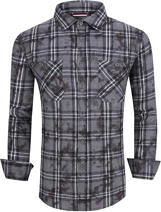 Alex Vando Mens Button Down Shirts Regular Fit Long Sleeve Casual Plaid Flannel Shirt