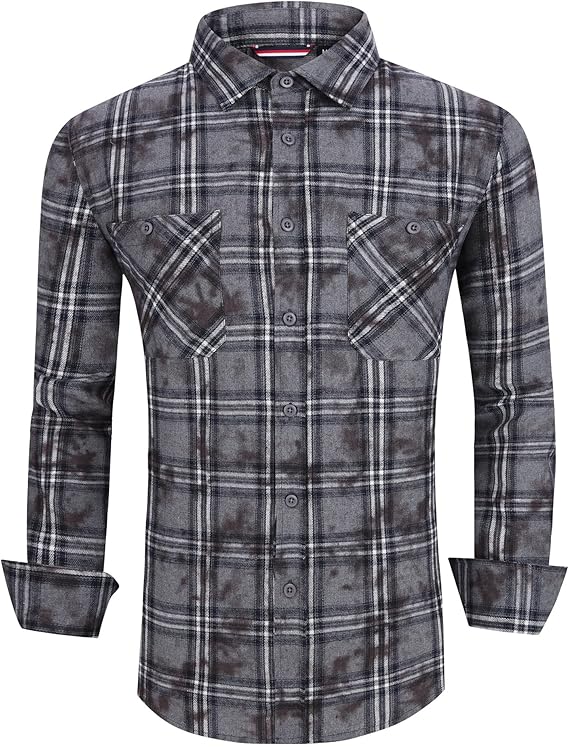 Alex Vando Mens Button Down Shirts Regular Fit Long Sleeve Casual Plaid Flannel Shirt
