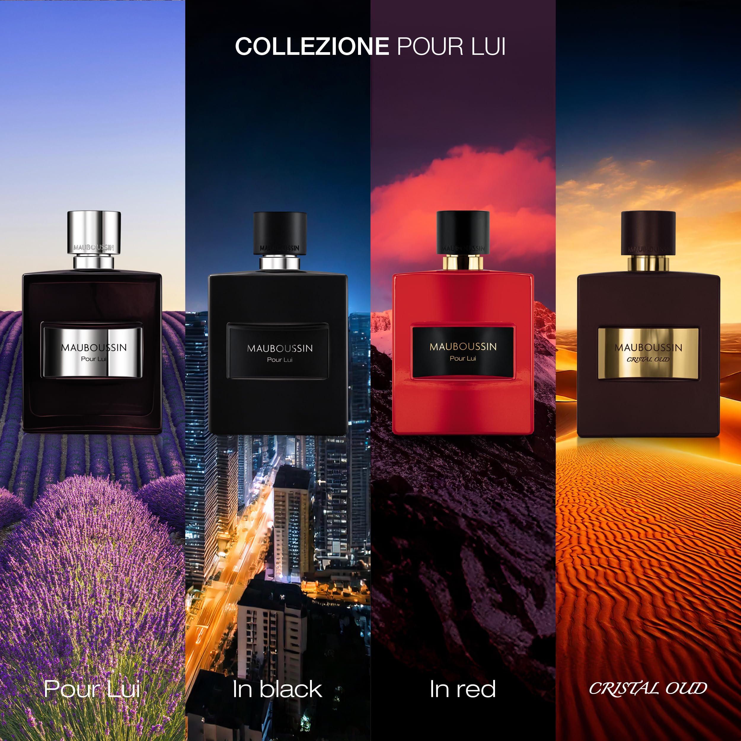 Mauboussin - Per Lui In Red 100 ml + 20 ml (Travel Spray) - Eau de Parfum Homme - Fragranza legnosa e speziata