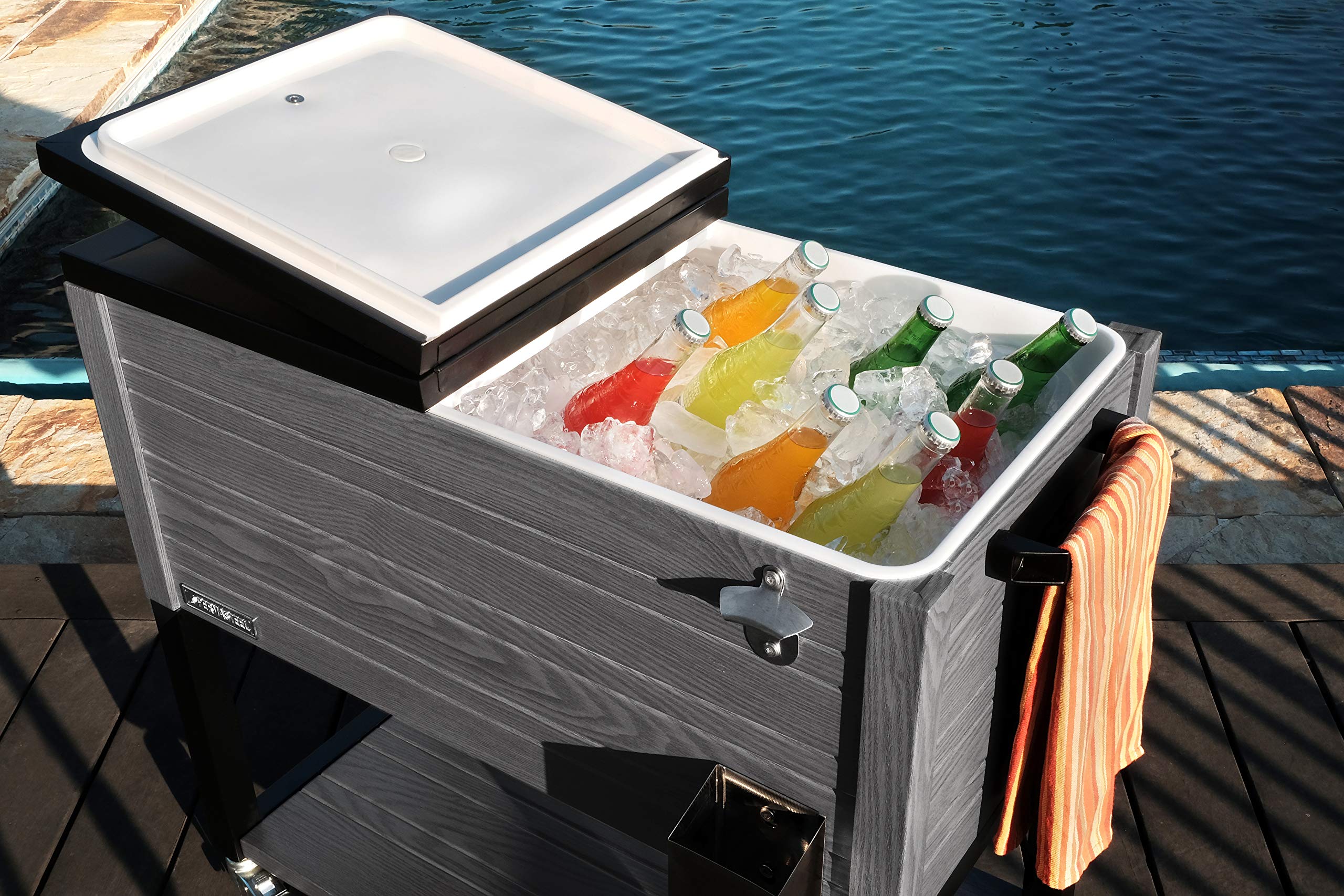 Buy Permasteel 80Quart Outdoor Patio Cooler with Wheels Beverage