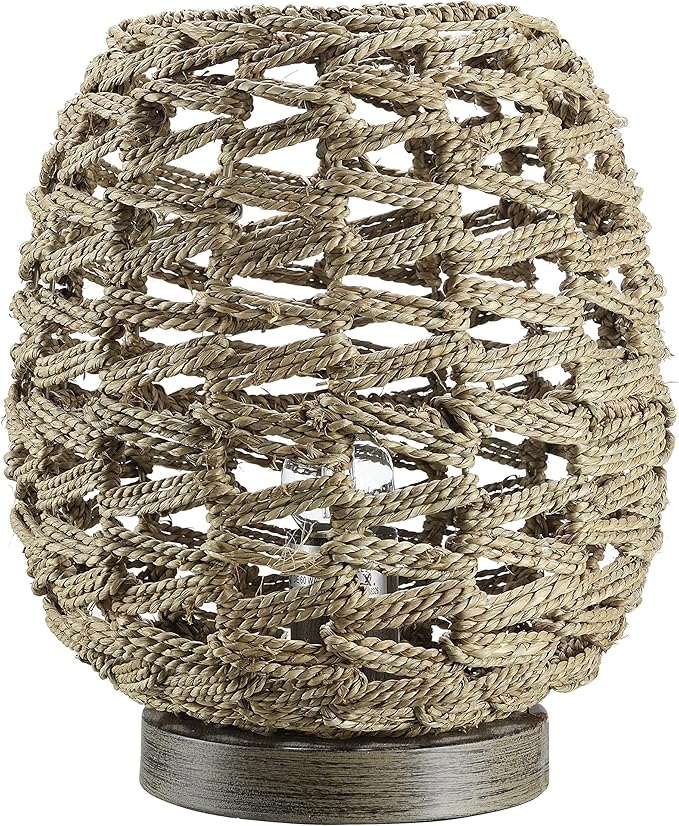 Aspen Creative Aspen Creative 40245-17-1, Woven Rattan Up Light, Natural Finish, Size: 10-1/2" L x 10-1/2" W x 11-1/2" H