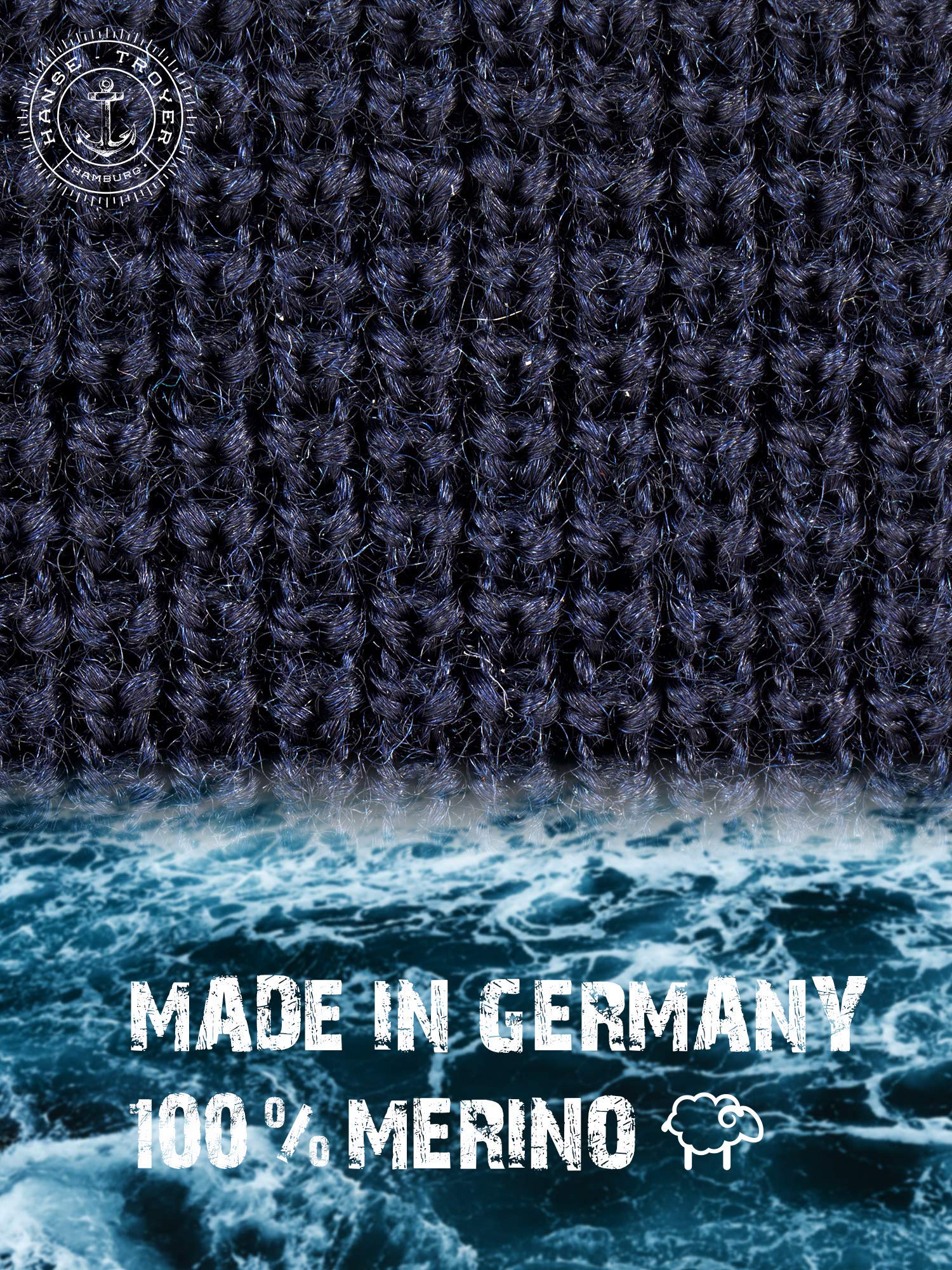 Hanse-Troyer – klasyczna czapka z delikatnej dzianiny na okres przejściowy – 100% wełna Merino żywa wełna – wysokiej jakości, bardzo elegancka czapka Beanie – bez drapania i swędzenia