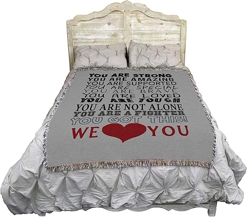 Miniatura 2 de Pure Country Weavers Manta con texto en inglés "You are Strong You Got This Blank", tejida de algodón, fabricada en los Estados Unidos (72 x 54