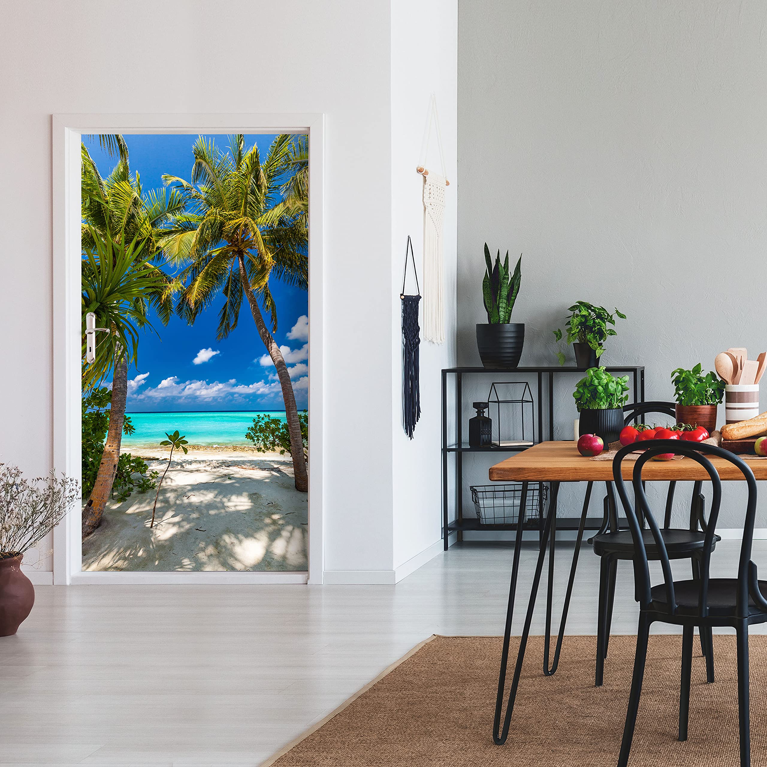 Produktbild von Türtapete 3D, Türaufkleber Selbstklebend Tropischer Strand
