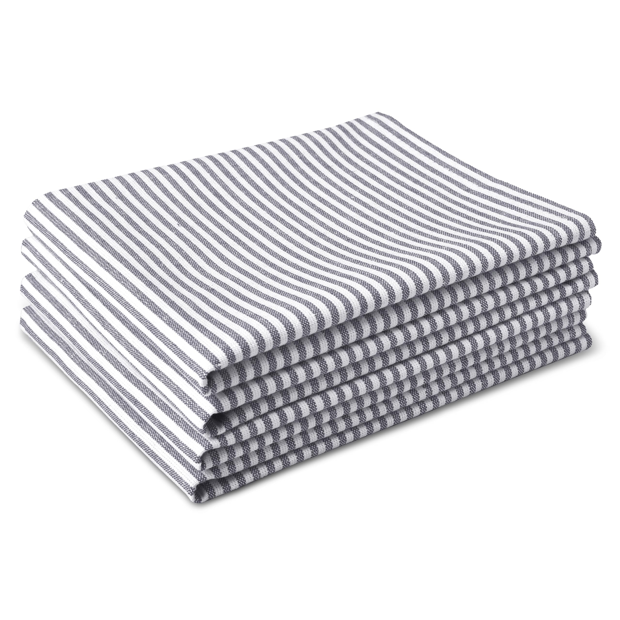 Encasa XO Kitchen Cloth for Cooking, Ticking Navy Blue, 70x45 cm (Set of 4)