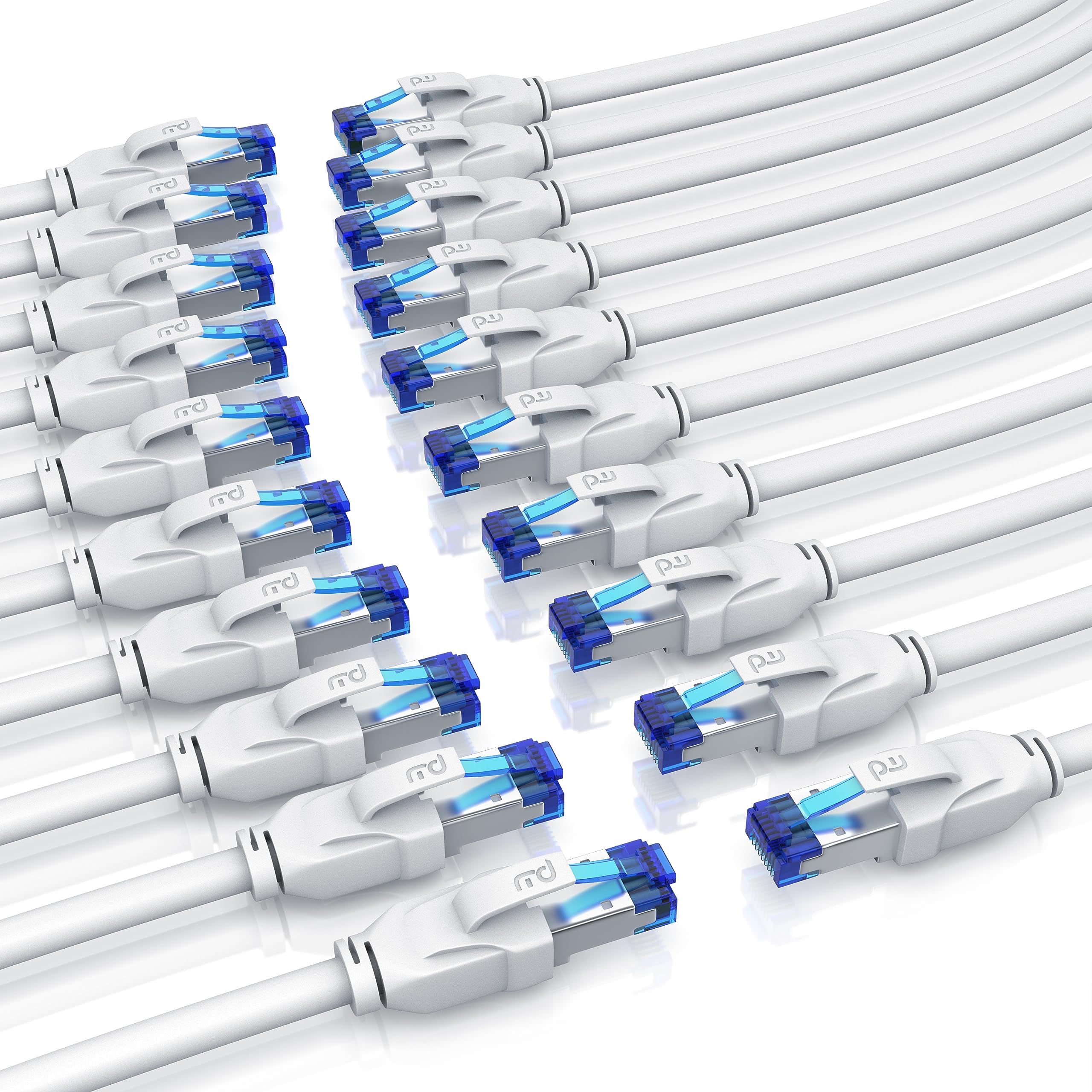 CSL 20 x 0,5m CAT 8.1 Netzwerkkabel 40 Gbits - LAN Kabel Patchkabel Datenkabel, CAT 8 High Speed Gigabit Ethernet Cable, 40000 Mbits Glasfaser Geschwindigkeit - S/FTP PIMF Schirmung RJ45 Stecker
