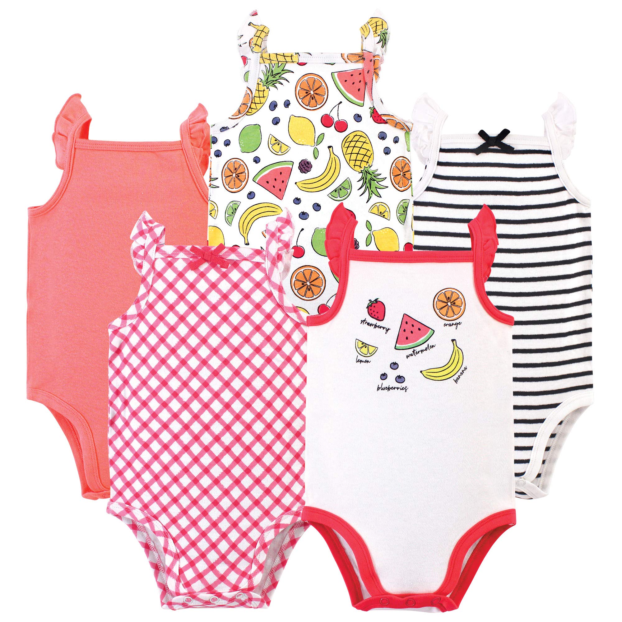 Touched by Nature Zestaw koszulek dla niemowląt/dzieci Uniseks - niemowlęta Unisex Baby Organic Cotton Bodysuits, Fruit