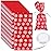 Boao 100 Pcs Christmas Cellophane Treat Bags Snowflake Goodie Candy Bag with Ribbon for Winter Holiday Christmas Party Supplies(Red Bag with White Ribbon)