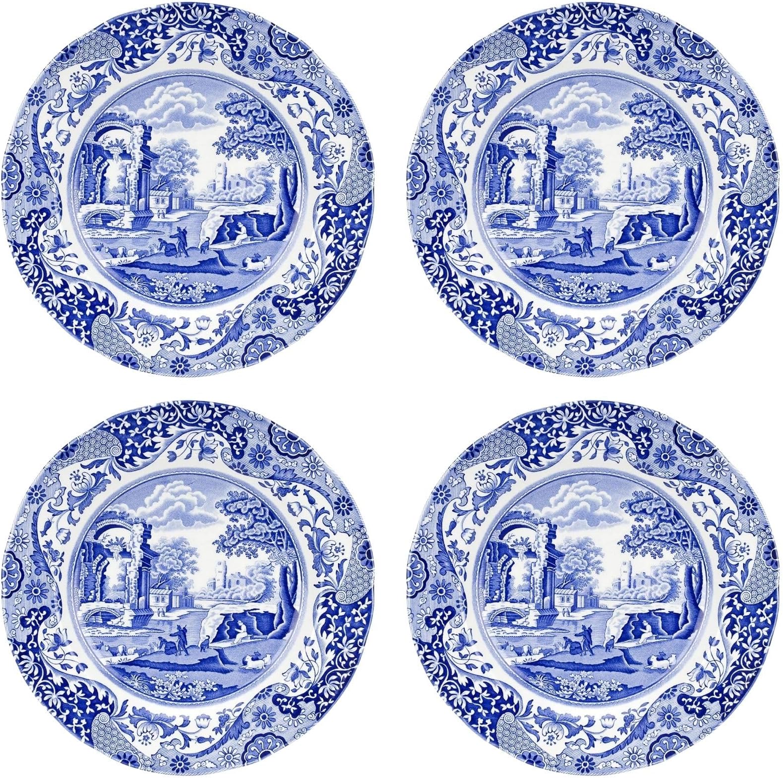 Blue Italian Dinner Plate, Set of 4