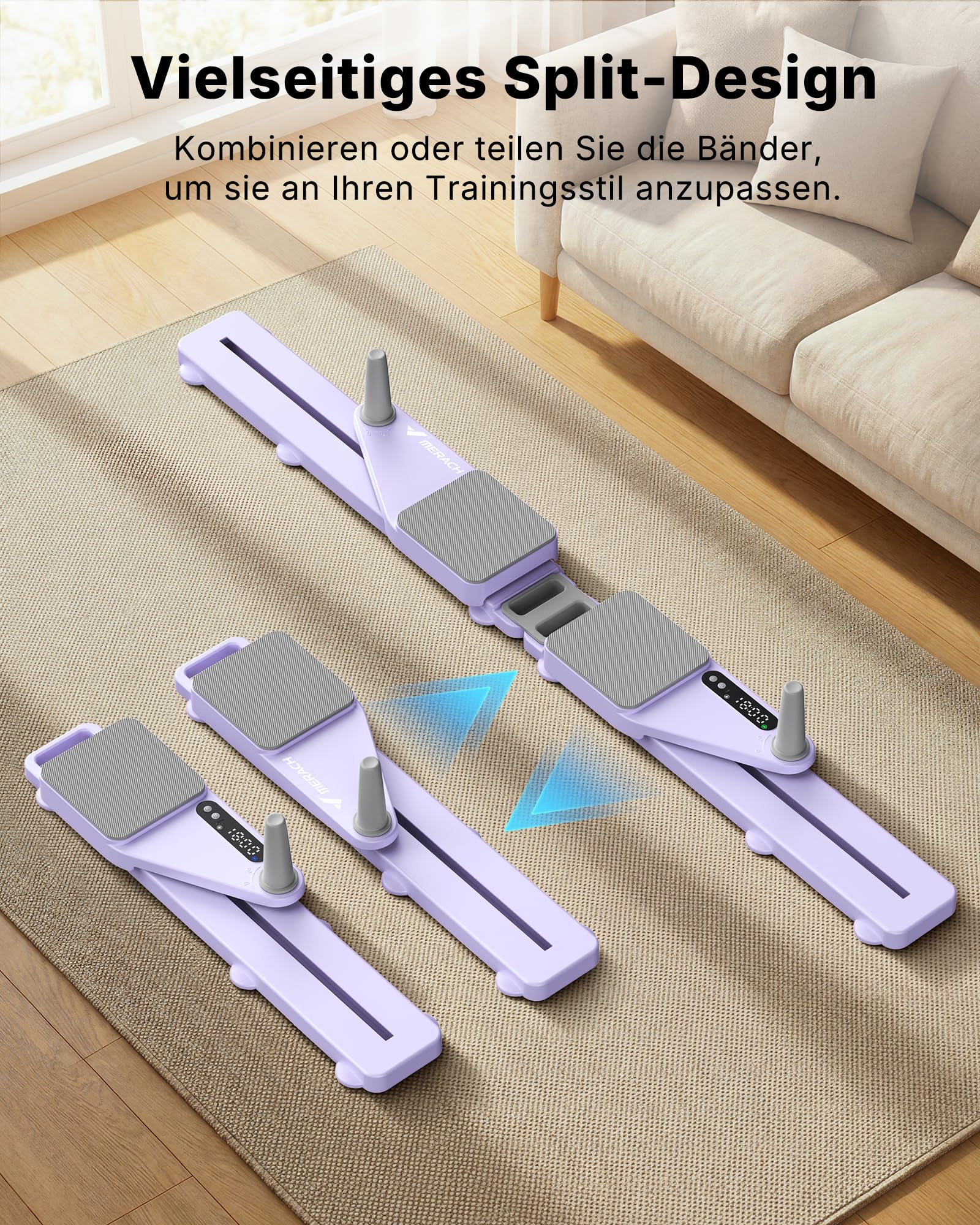 MERACH Pilates Reformer – Pilates Board Multifunktions Reformer für Pilates mit Widerstandsbändern zählen und Kniepolster, 120 KG klappbar, Fitnessgeräte für Zuhause Bauchtrainer für Zuhause