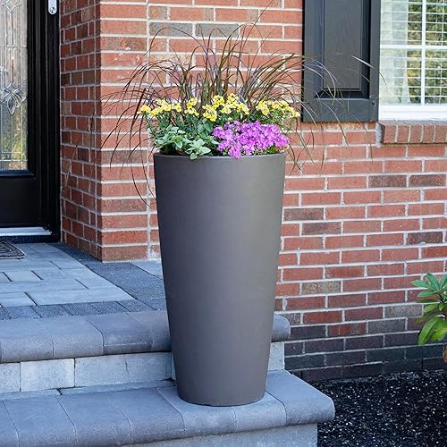 Miniatura 4 de Step2 Tremont - Macetero redondo y cónico, grandes para plantas al aire libre, jardinería y maceta para patio o porche, drenaje eficiente, plástico