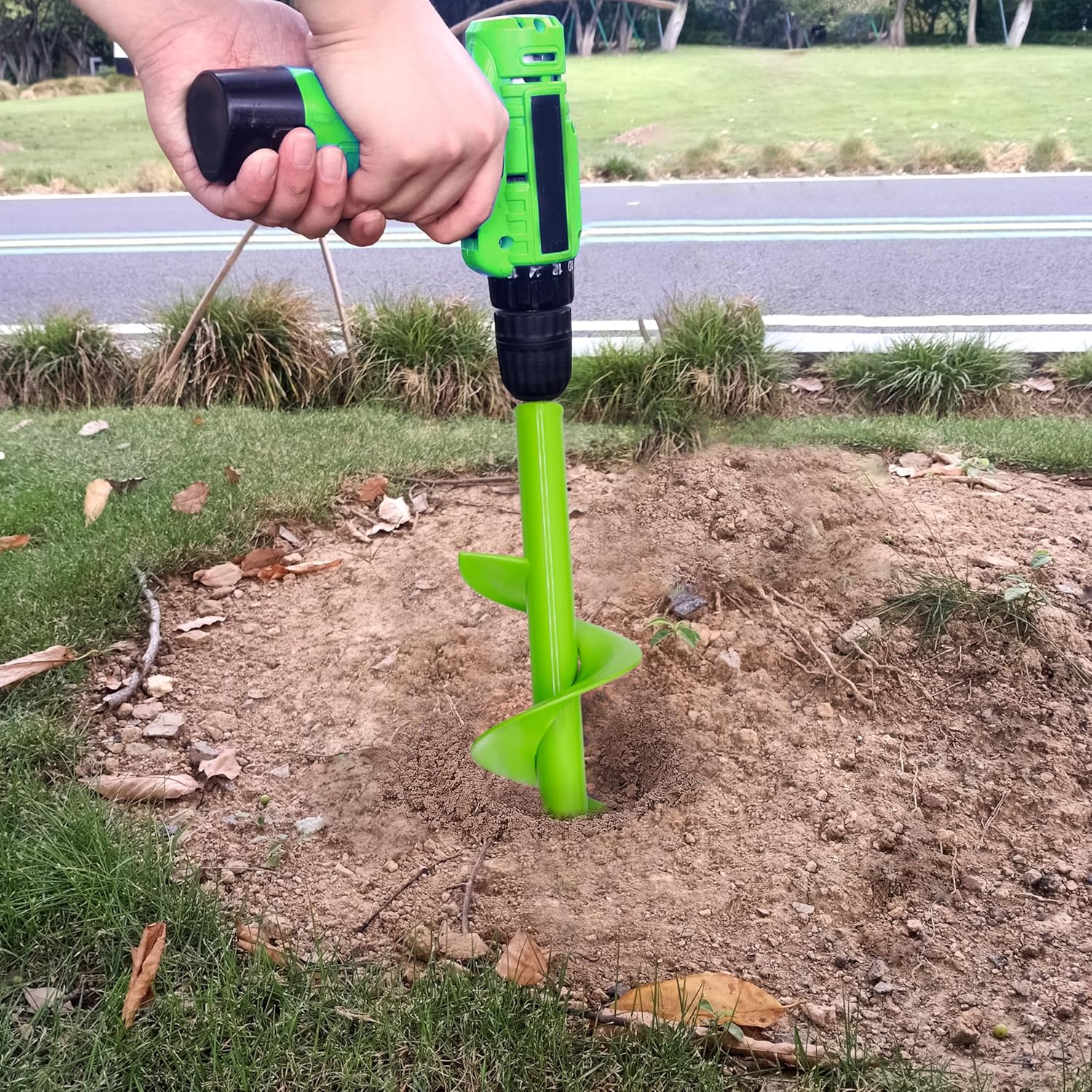 SYITCUN Auger Drill Bit for Planting - 4"X12" Heavy-Duty Garden Auger Spiral Drill Bit - Bulb Planter Tool & Auger Post Hole Digger - 3/8" Hex Drive Drill