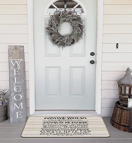 Miniatura 4 de Tapete para puerta de entrada de casa de abuelos con reglas de casa de campo, para interiores y exteriores, tapete de puerta de entrada de casa