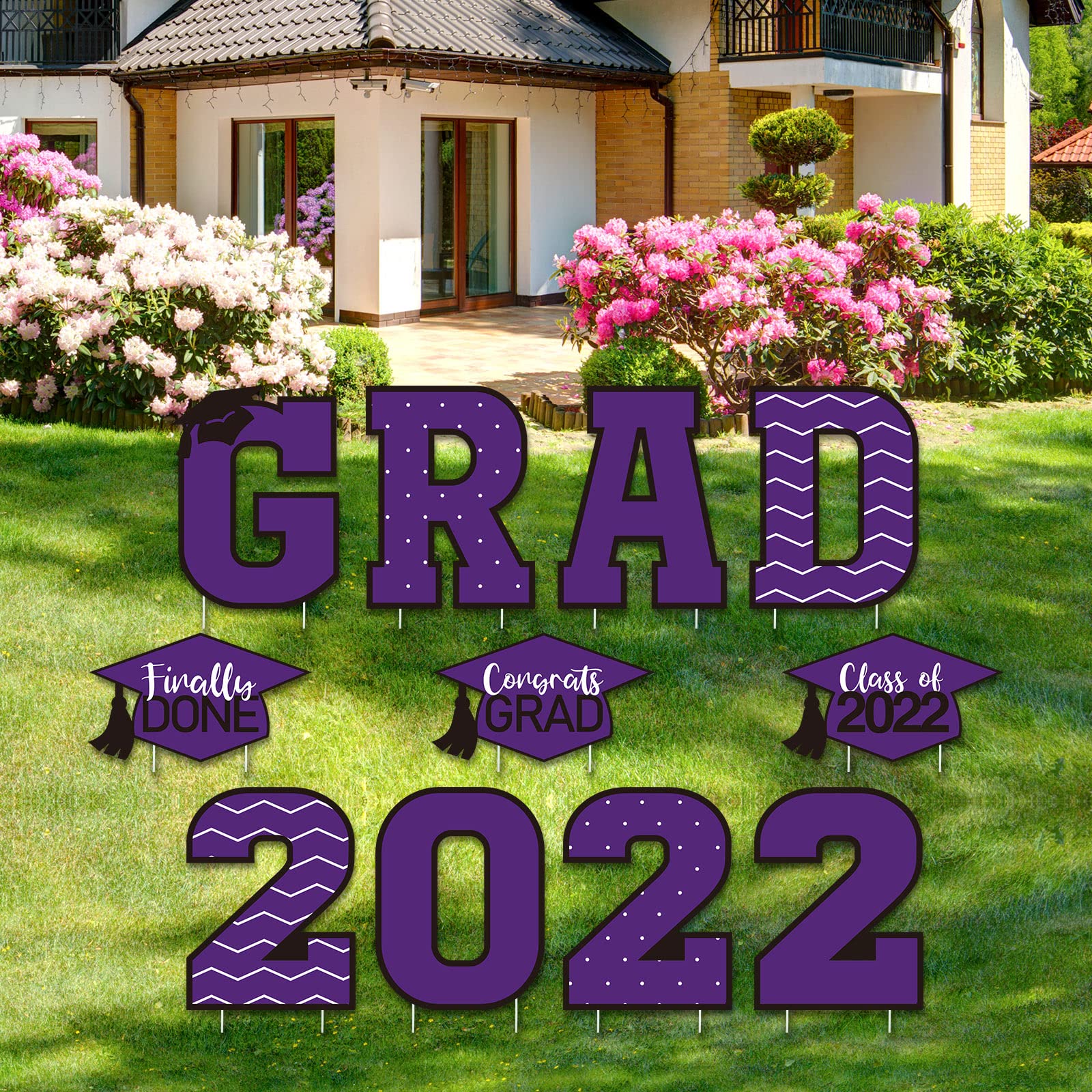 11 Pieces Graduation Yard Sign Decorations Congrats Graduation Lawn ...