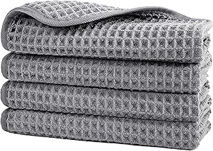 Polyte - Waschlappen aus Mikrofaser - fusselfrei - Waffelstruktur - Grau - 33 x 33 cm - 4 Stück