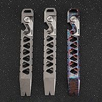 Vista 6 de Barras de palanca CNC, multiherramienta de bolsillo para todos los días, abridor de botellas de engranaje EDC, aleación de titanio TC4, lavado