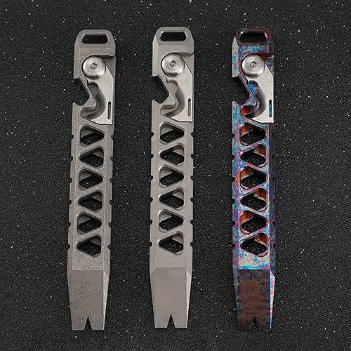 Miniatura 6 de WANERSEN Barras de palanca CNC, multiherramienta de bolsillo para todos los días, abridor de botellas de engranaje EDC, aleación de titanio TC4,