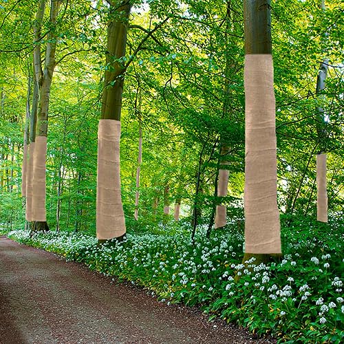 Miniatura 6 de 6 rollos de 7.8 x 9.8 pies de arpillera natural para plantas de invierno, vendaje de protección contra congelación, envoltura de corteza de tela